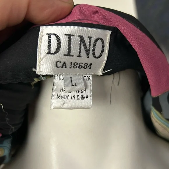 Womens Black Multi-Color Patterned Button-Front Top - Picture 11 of 11